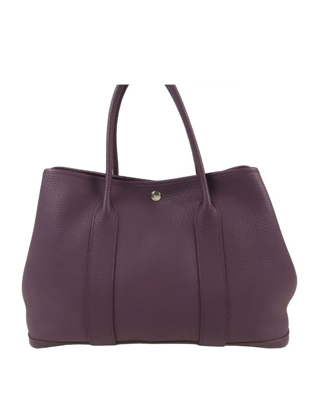 Hermes Garden Party PM Cassis Silver Fjord Handbag